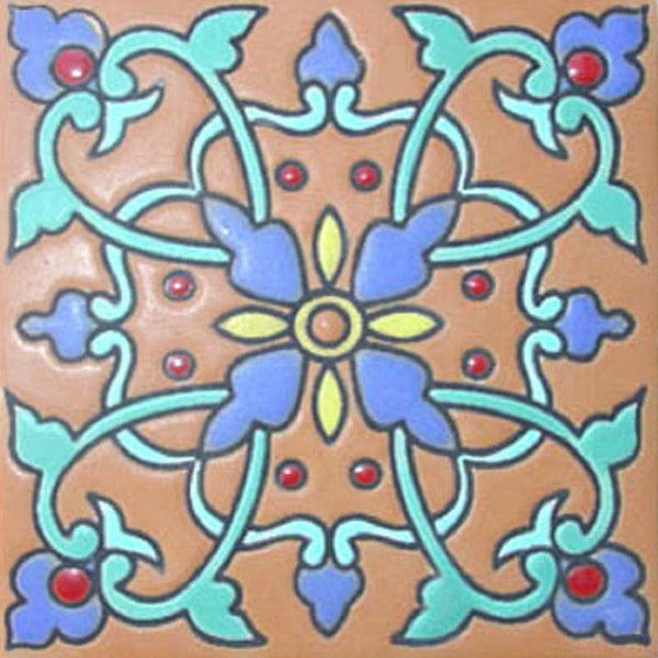 hand fabricated Spanish relief tile