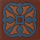 relief tile handmade blue