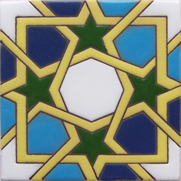 relief tile old world green