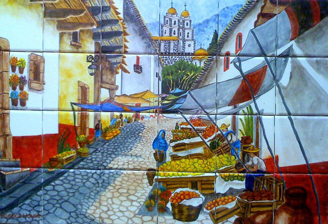 Spanish ceramic tile mural
