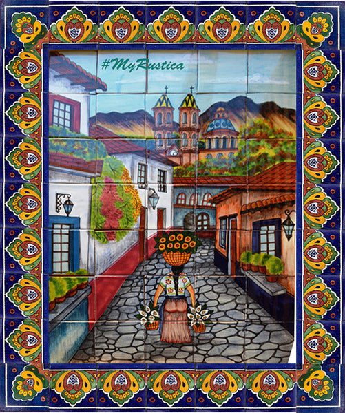 custom mexican kitchen mural