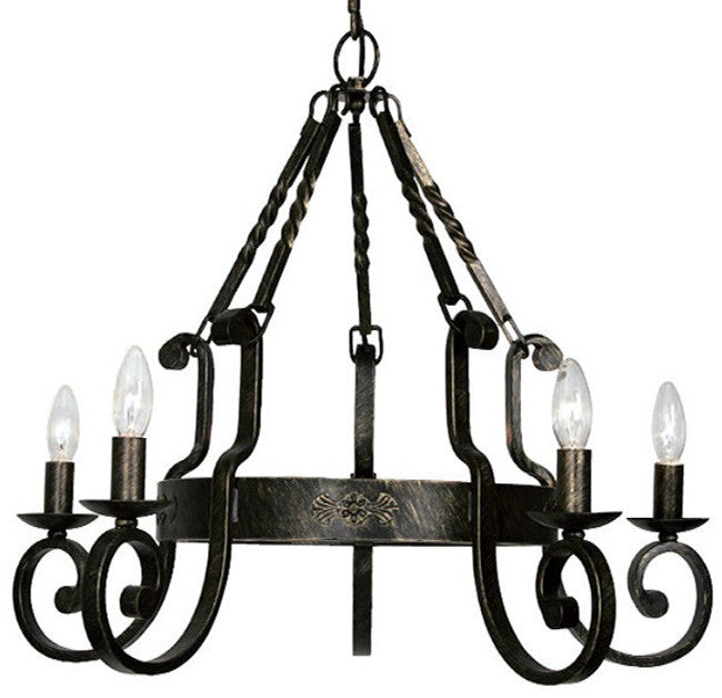spanish iron chandelier