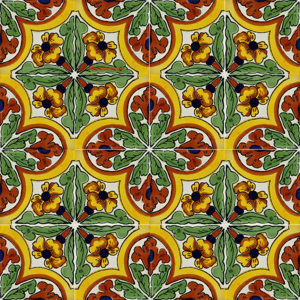yellow green talavera tile