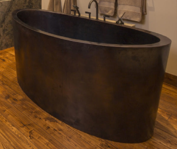 custom copper seat bathtub detail