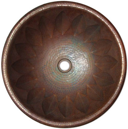 cobre viejo round copper bathroom sink