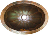 country oval copper bathroom sink