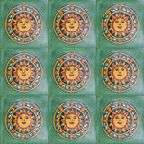 traditional yellow green talavera tile