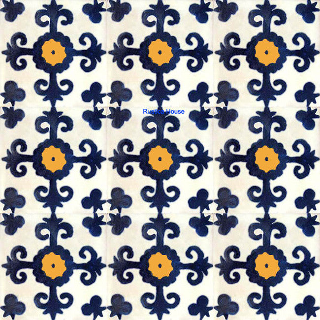 traditional blue white talavera tile